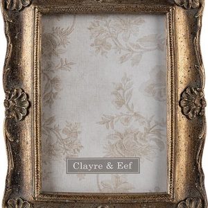 Clayre & Eef Fotolijst 14*2*19 cm / 10*15 cm Goudkleurig Polyresin / Glas Rechthoek Fotokader Wissellijst