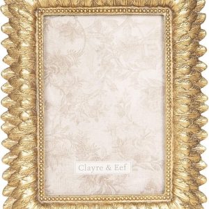 Clayre & Eef Fotolijst 16*2*20 cm / 10*15 cm Goudkleurig Kunststof, Glas Rechthoek Fotokader Wissellijst Foto Frame