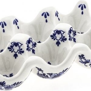 Heinen delfts blauw eierdop bloem voor 6 eieren