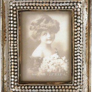 Clayre & Eef Fotolijst 10*13 cm / 6*9 cm Zilverkleurig Kunststof Rechthoek Fotokader Wissellijst Foto Frame
