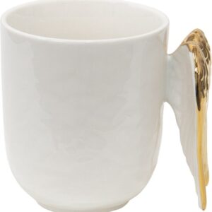 Clayre & Eef Mok 350 ml Wit Keramiek Vleugels Theemok Cadeau voor haar