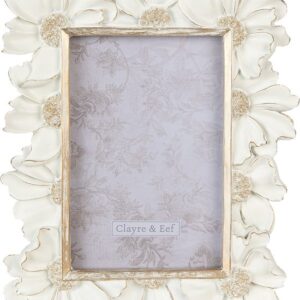 Clayre & Eef Fotolijst 10*15 cm Wit Kunststof Fotokader Wissellijst Foto Frame