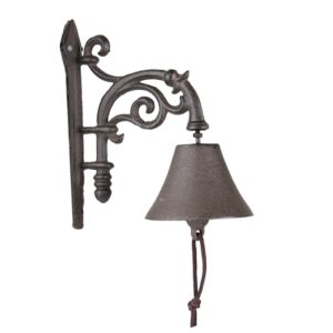 Clayre & Eef Ouderwetse Deurbel 10x18x19 cm Bruin Ijzer Tuinbel