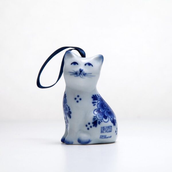 Kersthanger Poes | Delfts Blauw | Heinen Delfts Blauw | 2 stuks