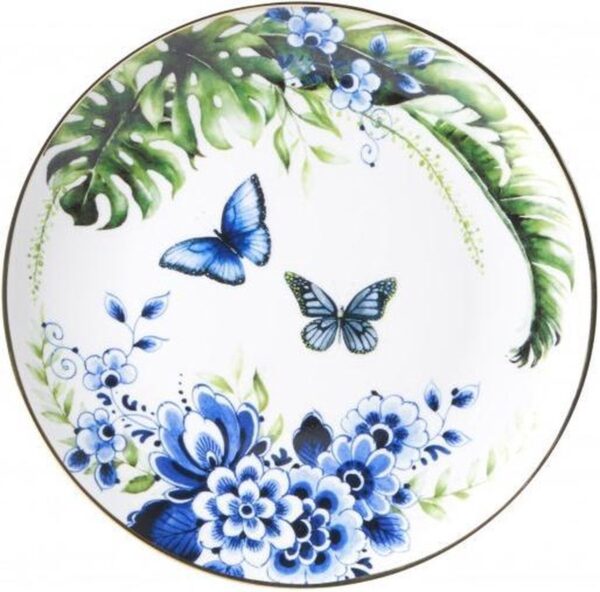 Vlinders muurdecoratie - set van 5 wandborden vlinders decoratie - wanddecoratie woonkamer - Afbeelding 2