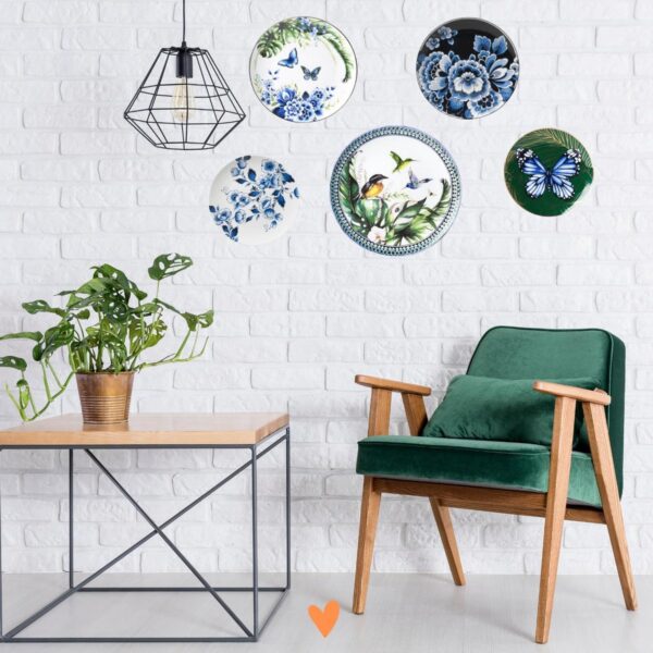 Vlinders muurdecoratie - set van 5 wandborden vlinders decoratie - wanddecoratie woonkamer