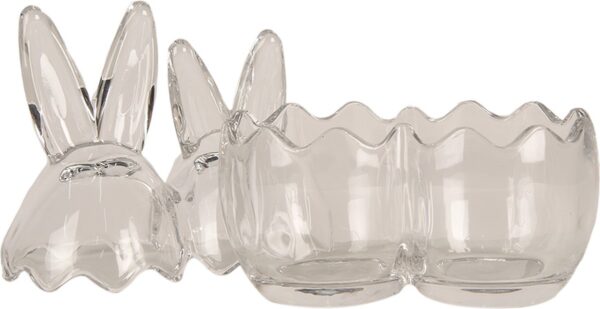 Clayre & Eef Glazen potje Ei 14x8x17 cm Transparant Glas Potje met Deksel - Afbeelding 4