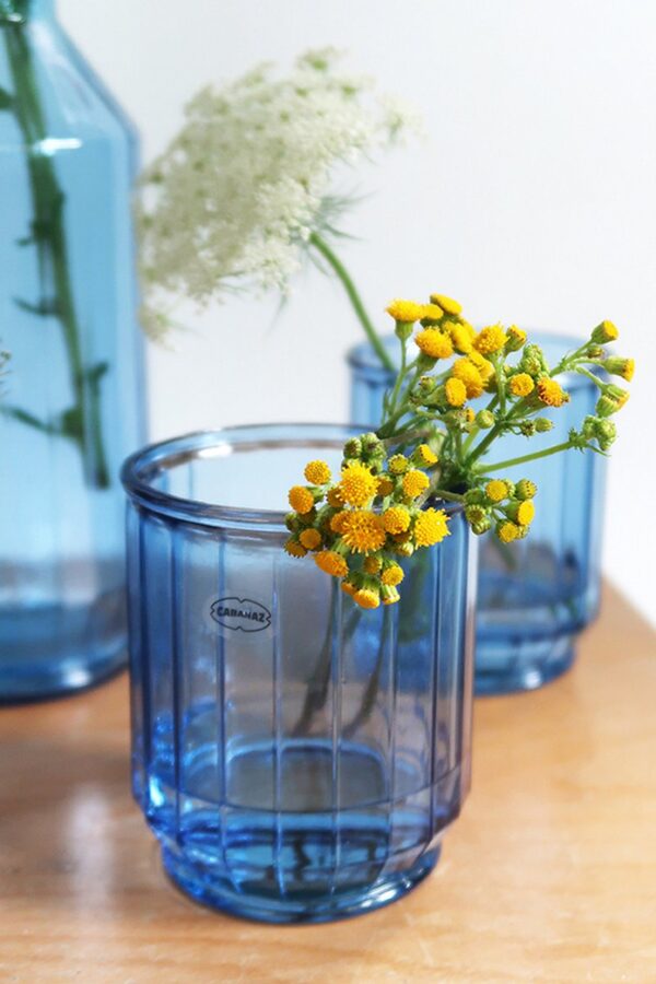 CABANAZ - glazen, gerecycled glas, FACETA TUMBLER, 330ml, set/6, blauw - Afbeelding 3