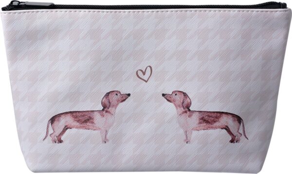 Juleeze Toilettas Dames Hond Teckel 26x6x16 cm Beige Synthetisch Rechthoek