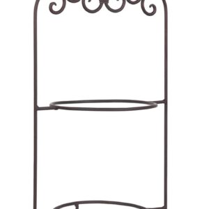 Clayre & Eef Etagère voor 2 borden 38x30x57 cm Bruin Ijzer Rond Borden etagère Serveerschaal