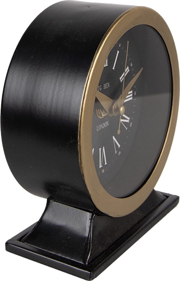 Clayre & Eef Tafelklok 14 cm Zwart Ijzer Glas Big Ben London Tafelklokken Binnen - Afbeelding 3