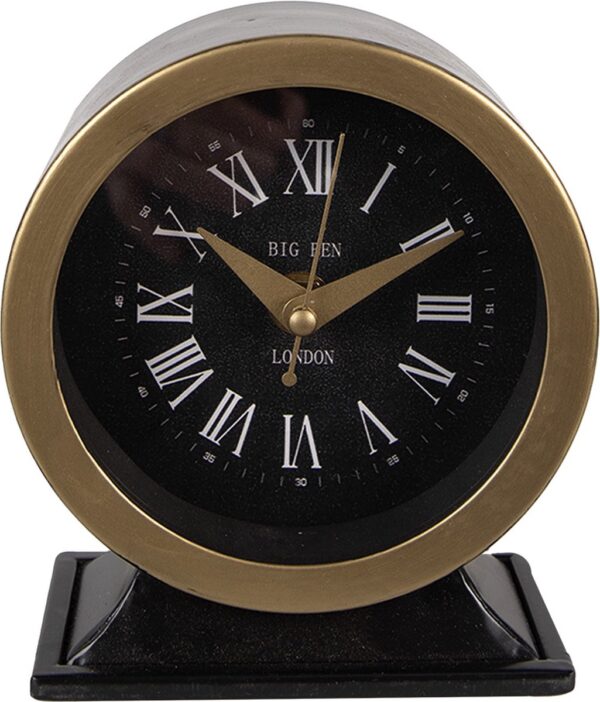 Clayre & Eef Tafelklok 14 cm Zwart Ijzer Glas Big Ben London Tafelklokken Binnen