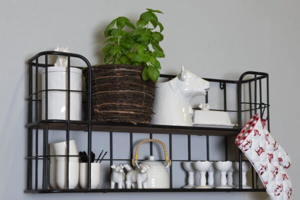 Clayre & Eef Botervloot 18x14x8 cm Wit Keramiek Rechthoek Koe - Afbeelding 2