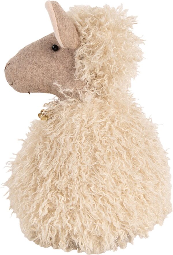 Clayre & Eef Deurstopper Schaap 20x21x28 cm Beige Stof - Afbeelding 3