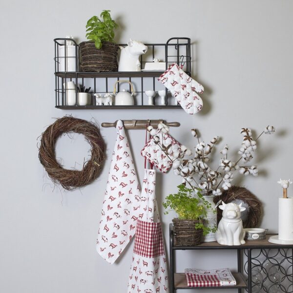 Clayre & Eef Botervloot 18x14x8 cm Wit Keramiek Rechthoek Koe - Afbeelding 5