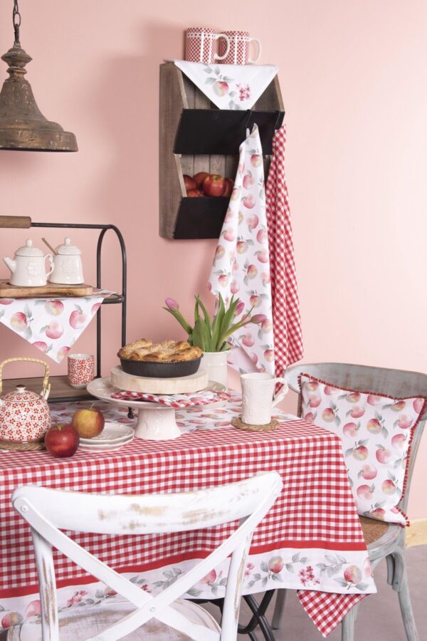 Clayre & Eef Theedoek 50x70 cm Rood Wit Katoen Ruit Keukenhanddoek - Afbeelding 10