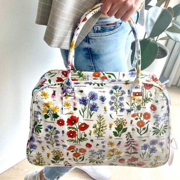 Rex Londond | weekendtas bloem / wild flowers | wit met bloemetjes | waterafstotend - Afbeelding 4