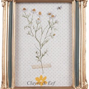 Clayre & Eef Fotolijst 10x15 cm Goudkleurig Groen Kunststof Glas Fotokader