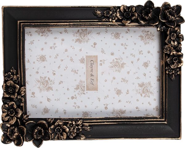 Clayre & Eef Fotolijst 10x15 cm Zwart Kunststof Glas Fotokader - Afbeelding 2