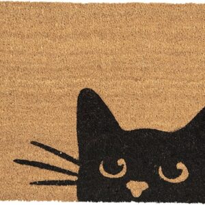 Clayre & Eef Deurmat 75x45 cm Bruin Kokosvezel Rubber Rechthoek Kat Kokosmat Mat Schoonloopmat
