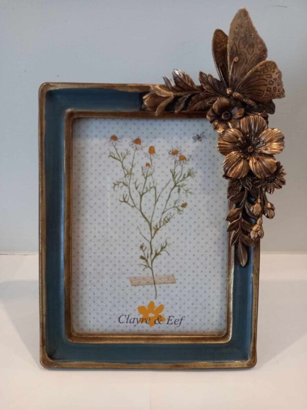 Clayre & Eef Fotolijst 13x18 cm Groen Goudkleurig Kunststof Glas Bloemen Fotokader - Afbeelding 7