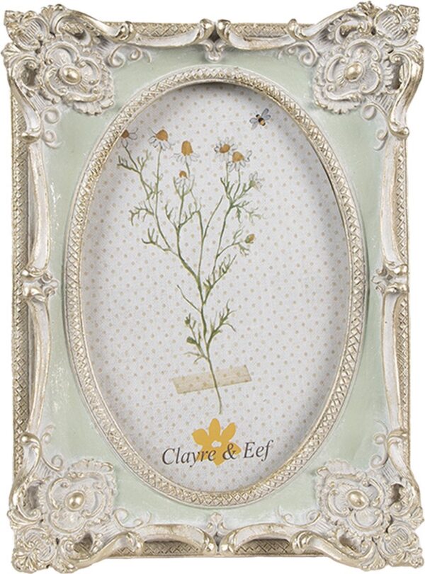 Clayre & Eef Fotolijst 10x15 cm Groen Kunststof Glas Fotokader