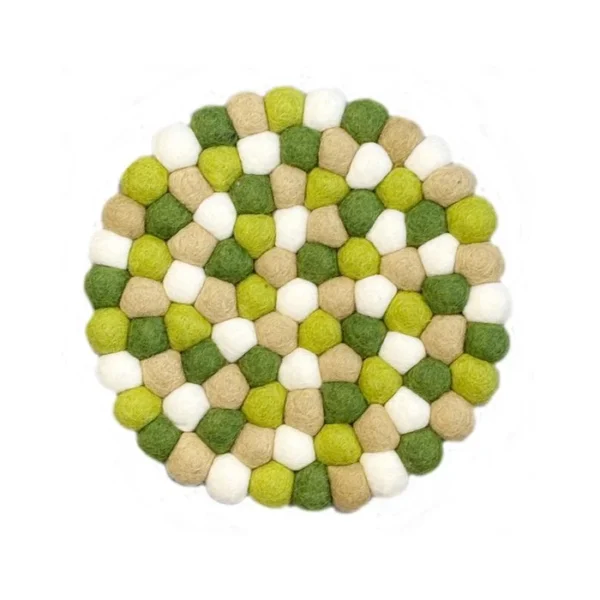 Beyoona Onderzetter - Viltbolletjes - Greenz - 20cm - Fairmade