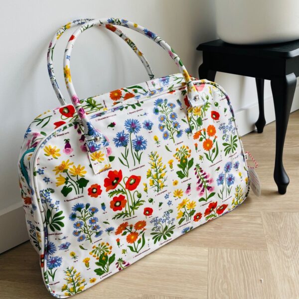 Rex Londond | weekendtas bloem / wild flowers | wit met bloemetjes | waterafstotend - Afbeelding 5