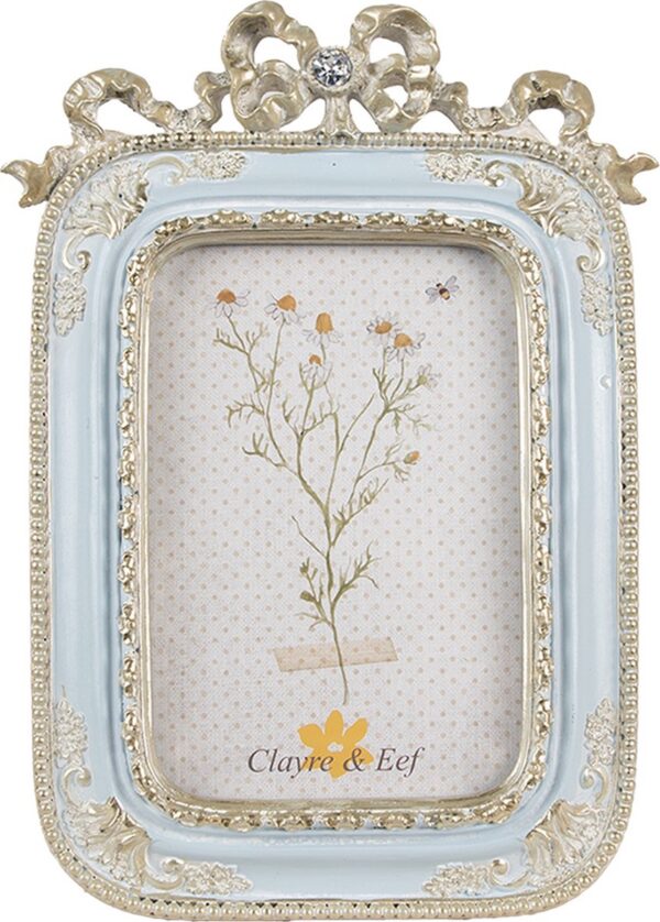 Clayre & Eef Fotolijst 10x15 cm Blauw Kunststof Glas Fotokader