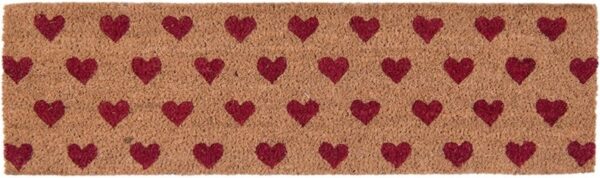 Clayre & Eef Deurmat 75x22 cm Rood Kokosvezel Rubber Rechthoek Hart Kokosmat Mat Schoonloopmat - Afbeelding 3