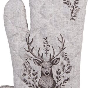 Clayre & Eef Ovenwant 18x30 cm Beige Katoen Hert