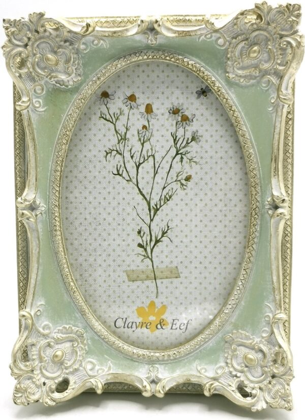 Clayre & Eef Fotolijst 10x15 cm Groen Kunststof Glas Fotokader - Afbeelding 7