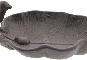 Clayre & Eef Vogelbad 26x15x8 cm Bruin IJzer Vogel