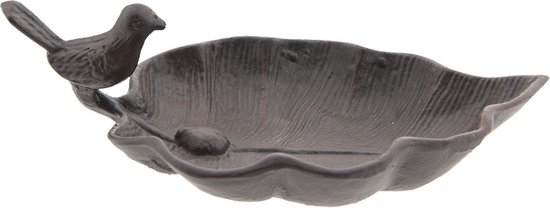 Clayre & Eef Vogelbad 26x15x8 cm Bruin IJzer Vogel