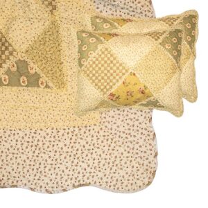 Clayre & Eef Bedsprei 230x250 cm Groen Beige