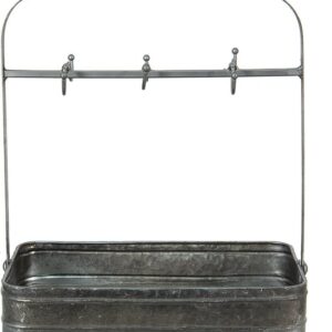 Clayre & Eef Mokkenrek 34x21x40 cm Grijs Ijzer Mokkenboom Merk: Clayre & Eef