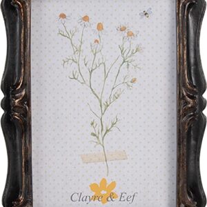 Clayre & Eef Fotolijst 10x15 cm Zwart Bruin Kunststof Glas Rechthoek Fotokader