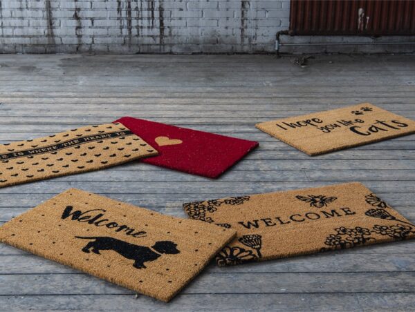Clayre & Eef Deurmat 75x45 cm Rood Kokosvezel Rubber Rechthoek Hart Kokosmat Mat Schoonloopmat - Afbeelding 3