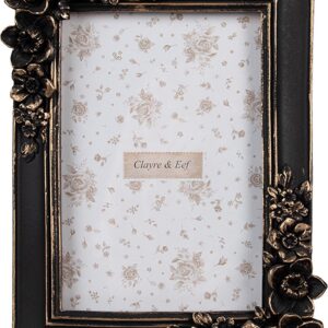 Clayre & Eef Fotolijst 10x15 cm Zwart Kunststof Glas Fotokader
