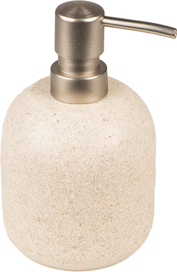 Clayre & Eef Zeepdispenser Ø 8x14 cm Beige Keramiek Zeeppompje