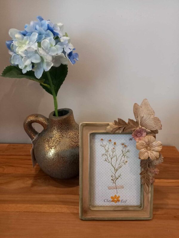 Clayre & Eef Fotolijst 10x15 cm Bruin Beige Kunststof Glas Bloemen Fotokader - Afbeelding 5