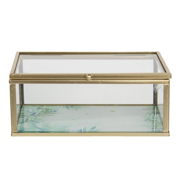 Clayre & Eef Sieradendoos 14x8x6 cm Glas Rechthoek Juwelendoos Sieraden box Sieradenkist - Afbeelding 3