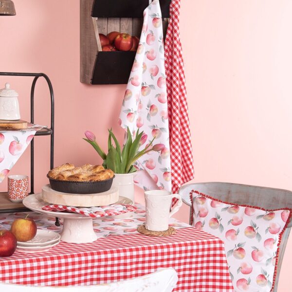 Clayre & Eef Theedoek 50x70 cm Rood Wit Katoen Ruit Keukenhanddoek - Afbeelding 7