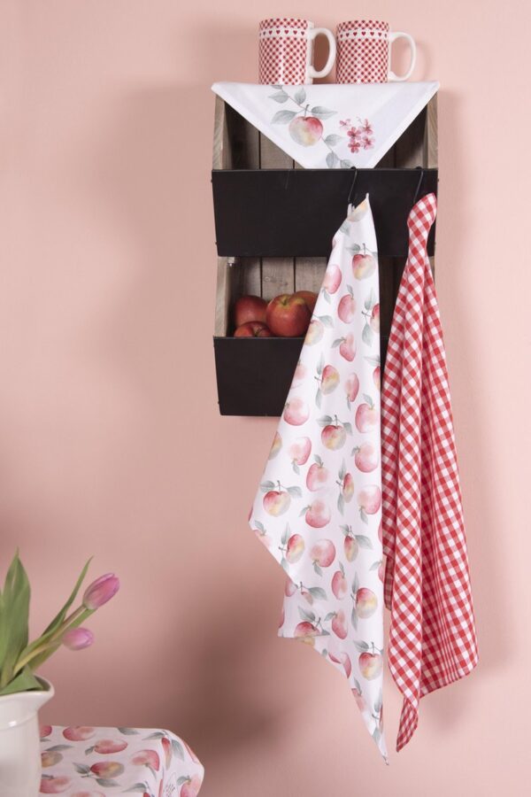 Clayre & Eef Theedoek 50x70 cm Rood Wit Katoen Ruit Keukenhanddoek - Afbeelding 9
