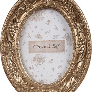 Clayre & Eef Fotolijst 6x9 cm Goudkleurig Kunststof Glas Ovaal Fotokader