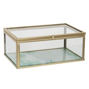 Clayre & Eef Sieradendoos 14x8x6 cm Glas Rechthoek Juwelendoos Sieraden box Sieradenkist