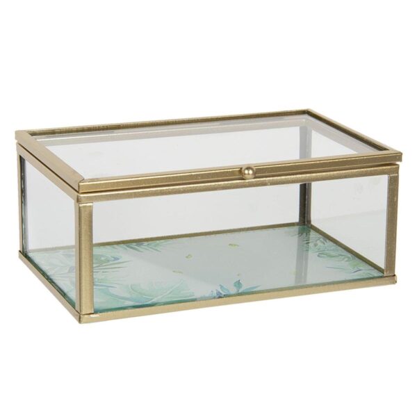 Clayre & Eef Sieradendoos 14x8x6 cm Glas Rechthoek Juwelendoos Sieraden box Sieradenkist