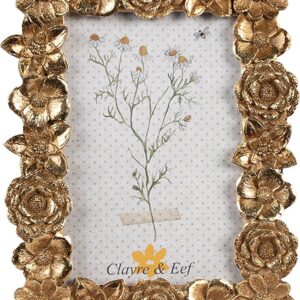Clayre & Eef Fotolijst 10x15 cm Goudkleurig Kunststof Glas Fotokader
