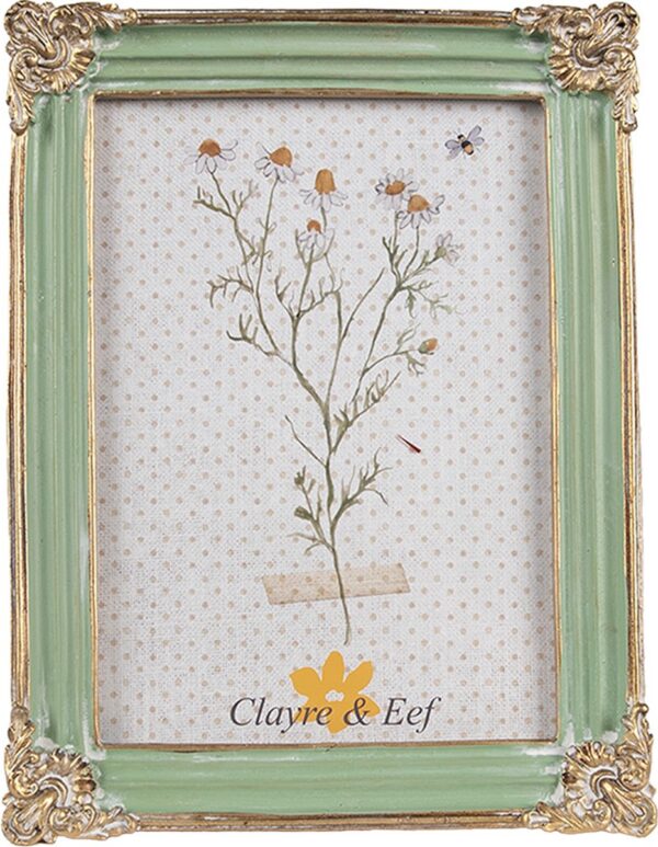 Clayre & Eef Fotolijst 13x18 cm Groen Kunststof Glas Fotokader
