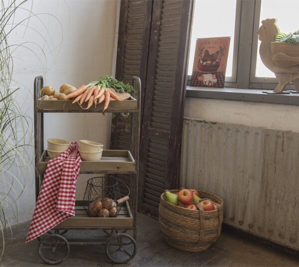 Clayre & Eef Theedoek 50x70 cm Rood Wit Katoen Ruit Keukenhanddoek - Afbeelding 5